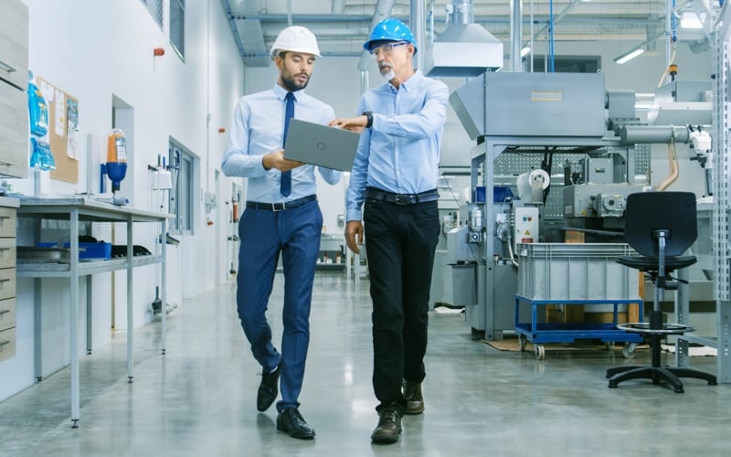 Economic developers in a distribution warehouse