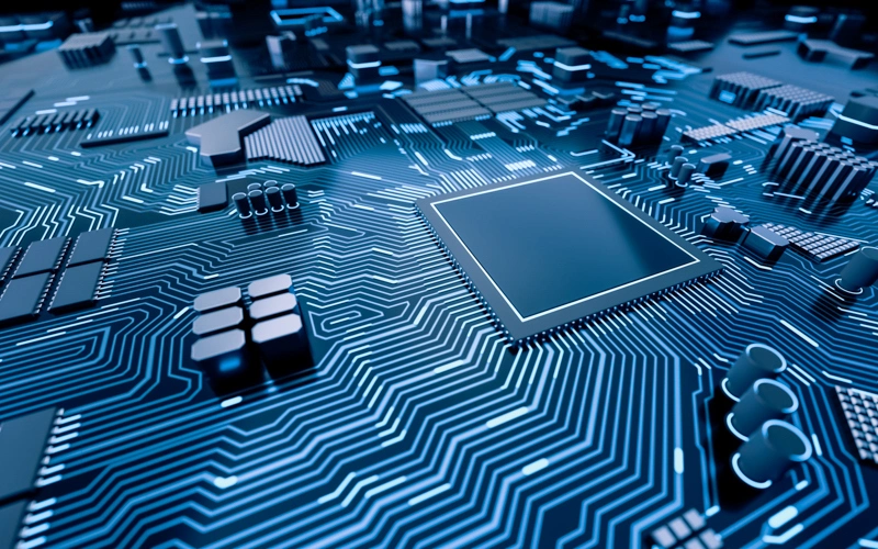 Close view of semiconductor